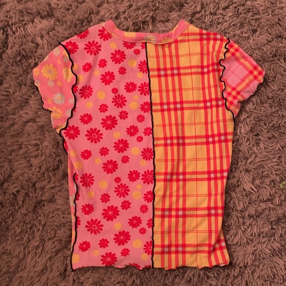 flower, plaid designed shirt - Picture 3 of 3